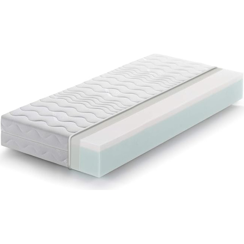 Marcapiuma - Mattress Sunrise Visco Foam 120 x 200 cm Height 15 cm Orthopaedic H2 Medium Visco Cold Foam Mattress Removable Cover Against Mites Breathable Made in Italy