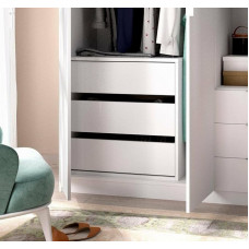 Dmora - Vinson Chest of Drawers for Indoor Cabinet, Chest of Drawers for Bedroom with 3 Drawers, 60 x 40 x 60 cm, White