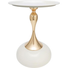 XUDREZ Small Round Side Table Luxury Coffee Table Living Room Metal Moving Bedroom Bedside Creative Sofa Side Italian Style Balconies Round Garden Table for Drinking (White)