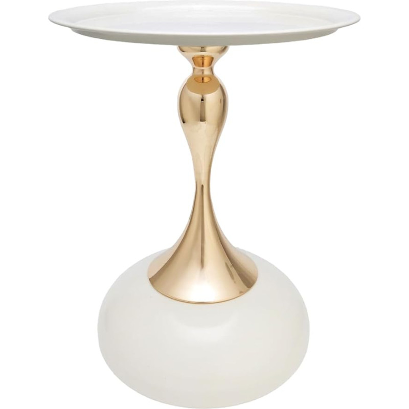 XUDREZ Small Round Side Table Luxury Coffee Table Living Room Metal Moving Bedroom Bedside Creative Sofa Side Italian Style Balconies Round Garden Table for Drinking (White)