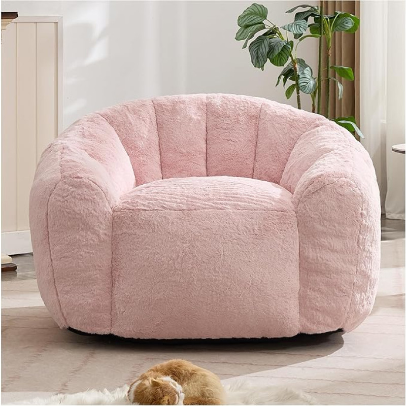 Ceruvia Giant Bean Bag Chair für Erwachsene & Kinder, große Sitzsäcke mit Füllung für Jugendliche, große Bequeme mit Kunstfell überdimensioniert Erwachsene Sitzsäcke, riesige Boden Sofa