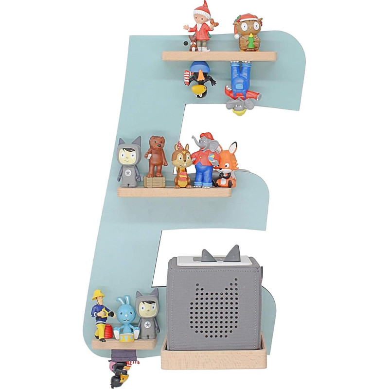 BOARTI The Original Children's Shelf Letter E in Lime Green Suitable for Toniebox and Approx. 26 Figures - for Playing and Collecting