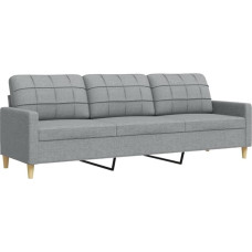 Gecheer 3-Seater Sofa, Lounge Sofa, Upholstered Sofa, Sofa Bed, Guest Sofa, Modern Couch, 3-Seat Sofa, Upholstered Furniture for Living Room, Bedroom, Guest Room, Light Grey, 210 cm Fabric