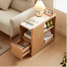 GHBXJX Couch Side Table with Storage Space, Modern Coffee Table with Drawer, Small Living Room Table, Wooden House Table, Coffee Table, Sofa Table for Living Room, Balcony, 70 x 30 x 62 cm, Style a