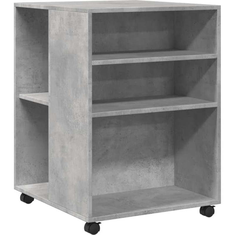 vidaXL Side Table, Coffee Table with Wheels Storage Space, Sofa Table, Coffee Table for Living Room, Living Room Table, Concrete Grey, Wood Material