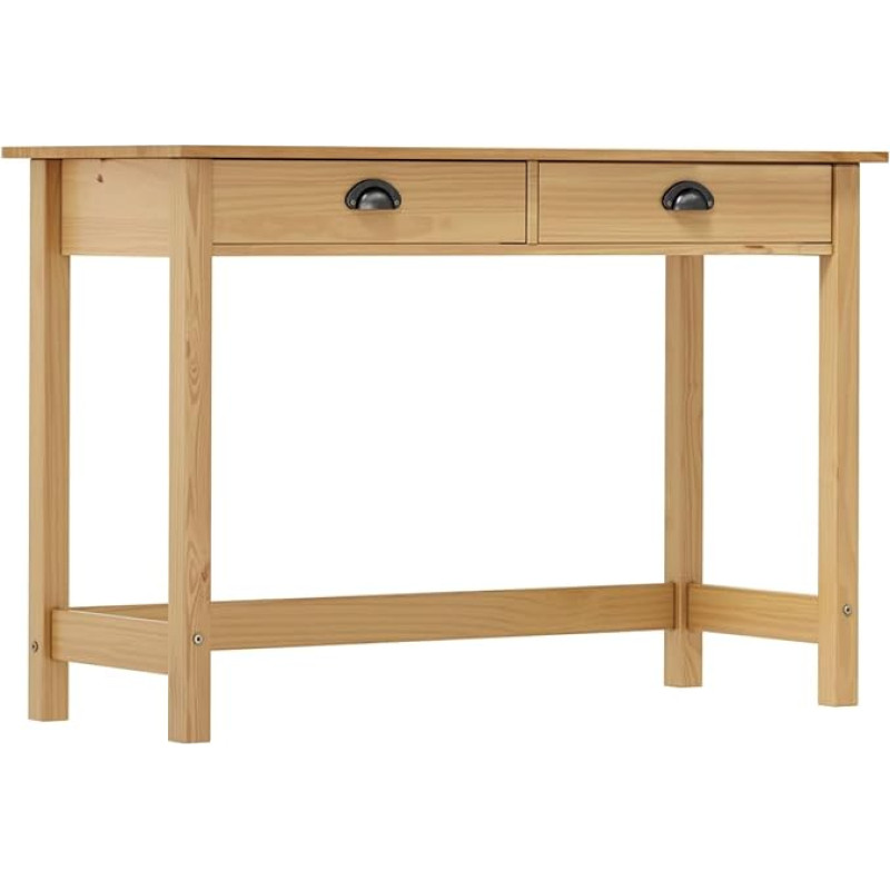 ZEYUAN Console Table, Chest of Drawers, Side Table, Living Room Table, Side Shelf, Media Console, Side Table, Hill with 2 Drawers, 110 x 45 x 74 cm, Pine Wood