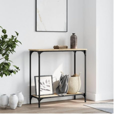 ZEYUAN Sonoma Oak Console Table 75 x 30.5 x 75 cm Wood Composite Console Table, Chest of Drawers, Side Table, Living Room Table, Side Shelf, Media Console, Side Table - 837708