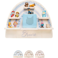 wunderwunsch® - Personalised Tonie Shelf for Children's Room - Magnetic Toniebox Shelf for Toniebox & Figures with Rounded Corners and Edges (Rainbow Blue)