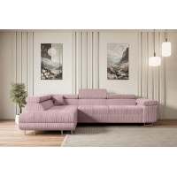 ALTDECOR GUSA-L Corner Sofa with Sleep Function and Bed Box, Corner Sofa, L-Shape Sofa Bed, Extendible Living Landscape Sofa Bed, Cauchsofa Bed, GUSA-L, 272 x 202 x 107 cm, Pink