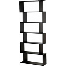 Panana Bookcase Bookcase 6 Tier Standing Shelf Office Shelf Freestanding Display Modern for Living Room Bedroom Office (Black)