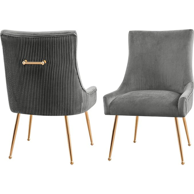 CHUN YI Dining Chair, Dark Grey, One Size
