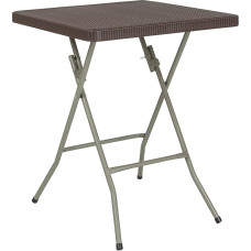 Flash Furniture 4m Brown Rattan Square Folding Table