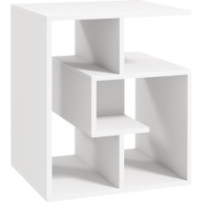 HOMCOM Side Table Standing Shelf Nesting Table Bookcase Coutch Table Storage Space Saving Living Room Bedroom Study White 45 x 40 x 55 cm