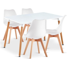 LEPTIS MAGNA Dining Table and Chairs Set of 4 - Dining Table and Chairs - Kitchen Table and 4 Soft Padded Seats - Modern and Modern Dining Sets
