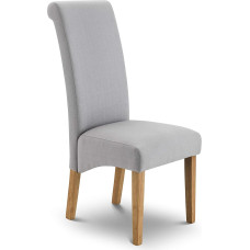 Julian Bowen Set of 2 Rio Scrollback Fabric Chair, Shale Grey