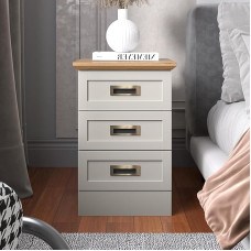 Galano Durban Bedside Table with 3 Drawers, Stylish Side Table with Storage, Bedside Tables, Bedroom Furniture, Organiser and Storage Cabinet for Hallway, Entryway or Living Room