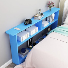 Retro Blue Wooden Sofa Table with 3 Layer Console for Small Spaces, Narrow Entrance Table (39.3 x 7.8/120 x 20 cm)