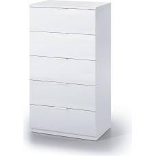 Dmora - Mesquite Chest of Drawers with 5 Drawers, Chest of Drawers for Bedroom, Modern Dresser, 60 x 40 x 110 cm, White
