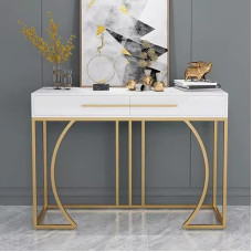 Console Table Standing Shelf Console Table Narrow Side Table Behind Coffee Table Console Sofa Table Black Gold with Drawers Modern Small Entrance Table Hallway Table with Metal Legs