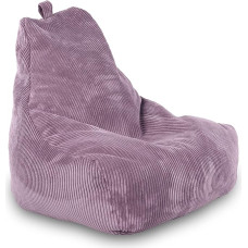 Ecopuf Keiko Bean Bag Corduroy Chair Size S 75 x 75 x 70 cm with Filling Indoor Velvet Bean Bags for Relaxed Sitting and Lounging Bean Bag Chair with Handle and Cushion