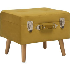vidaXL Stool with Storage Space Seat Chest Upholstered Stool Storage Box Chest Bench Ottoman Footstool 40 cm Mustard Yellow Velvet