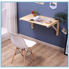 Moderner minimalistischer Klapptisch zur Wandmontage, aus Holz, schwebender Schreibtisch für Heimbüro und Arbeitszimmer, platzsparender Arbeitsplatz, 60 x 40 cm
