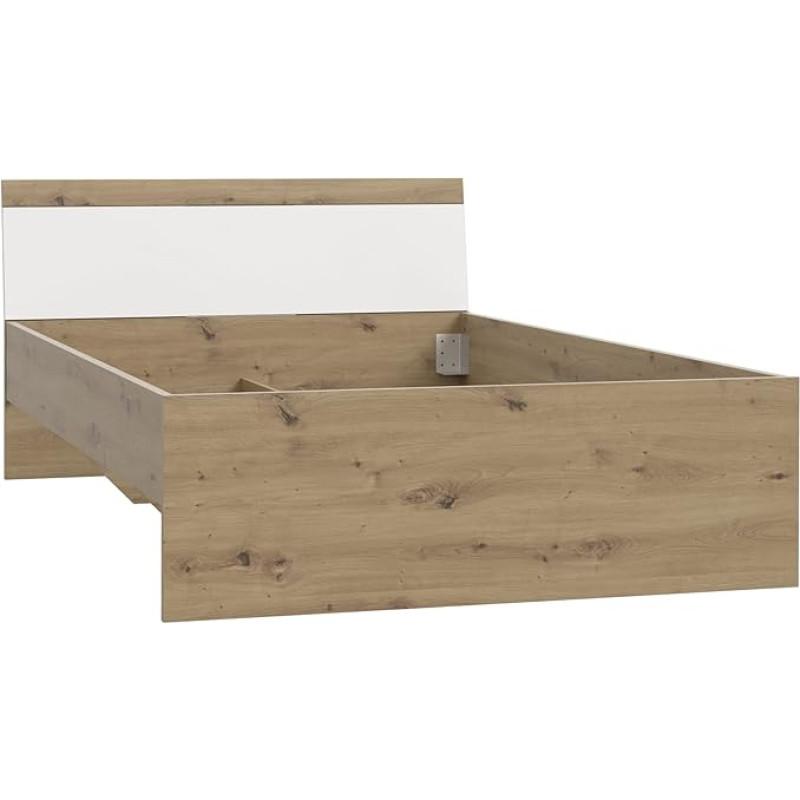 FORTE Arkina Youth Bed with Lying Surface 120 x 200 cm, Wood Material, Artisan Oak + White, W x H x D: 125.3 x 76.8 x 210 cm