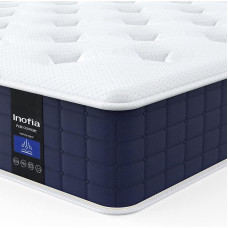 Inofia Double Mattress, 135 x 190 x 23 cm, Memory Foam, Pocket Spring Mattress, Edge Support and Motion Isolation, Hybrid Mattresses, Firm Hybrid Mattresses, 135 x 190 x 23 cm