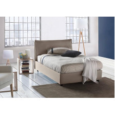 Talamo Italia - Gloria 100% Made in Italy Double Bed with Fabric Front Opening Suitable for Mattress 120 x 190 cm, Dove Grey