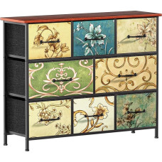 Hanviter Chest of Drawers with 8 Drawers, Large Drawers with Durable Metal Frame and Wooden Top, Fabric Chest of Drawers for Bedroom, Living Room,