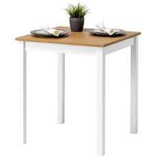 hagge home Wooden Dining Room Table Small Kitchen Table 70 x 70 cm Dining Room Tables Small Wooden Table Dining Table Dining Table Kitchen Table Small Dining Table White Brown