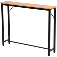 Rutaqian Modern Single Layer Sofa Table - Narrow Console with Thickened Steel Frame, Triangular Straps, Ideal for Hallway and Living Room, Black