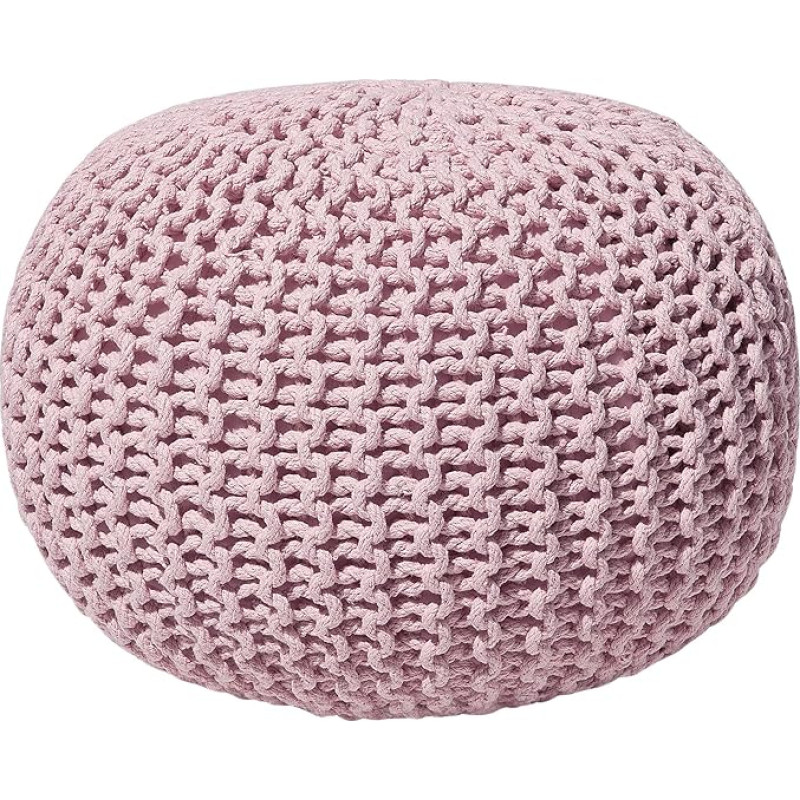 Beliani Trendy Conrad Ottoman in Pink Cotton 50 x 35 cm