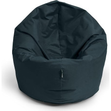 BuBiBag Bean Bag, 2-in-1 Function Seat Cushion with EPS Polystyrene Filling, 32 Colours, Floor Cushion, Armchair, Sofa (125 cm, Black)