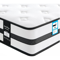 Inofia Sleep Single Memory Foam Mattresses 3ft Hybrid Mattress with Zone Support Memory Foam and Cooler Knit Fabric Medium Firm Original Collection 100 Nights