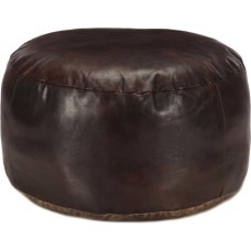 vidaXL Pouf Seat Pouf Stool Foot Stool Floor Cushion Seat Cushion Stool Ottoman Dark Brown 60 x 30 cm Genuine Goat Leather