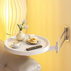 Runder, klappbarer Couchtisch aus Holz zur Wandmontage, herunterklappbarer Schreibtisch für Wohnmobile, Wandmontage, 180°-Drehung, ausklappbarer Nachttisch, ausziehbarer, platzsparender Esst