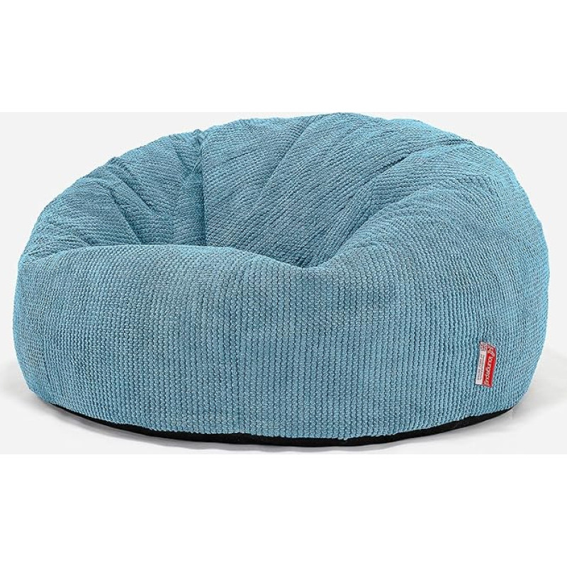 Lounge Pug, Bean Bag Sofa Recliner Chair Pom-Pom Turquoise