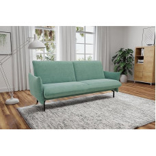 DOMO. collection Salta Sofa, 2-Seater Couch with Sleep Function, 200 x 120 cm Lying Surface, Modern 2-Seater Sofa Bed, Guest Bed, 230 x 95 x 102 cm (W x D x H), Mint