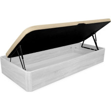 Homey Super Reinforced Large Capacity Folding Bed with Side Opening Breathable Rounded Corners 90 x 200 cm Fleece Wood 90 x 200 cm