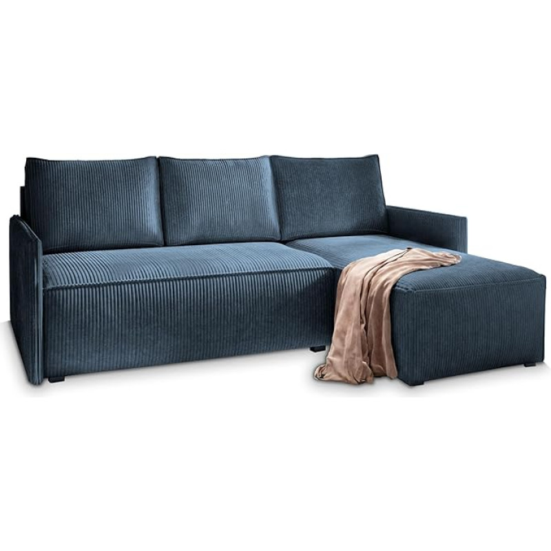 Masseno Perusi POSO 05 Corner Sofa with Sleep Function L-Shape, Sofa with Bed Box, Living Room Sofa, Couch, Soffa, Sofa Bed, Couch Set, Blue,