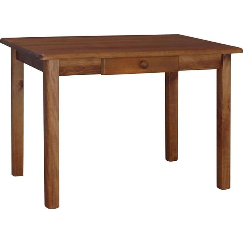 k koma Dining Table with Drawer, Kitchen Table, Dining Table, Solid Pine Restaurant Oak (100, 80)