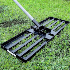 Walensee muru tasandusraie, 213 cm, 76 x 25 cm, muru tasandaja, kõrgtehnoloogiline muru tasandaja, roostevabast terasest käepidemega muru tasandusseade õue, aeda, lihtsustab maapinna tasandamist.