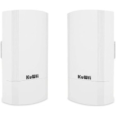 KuWFi WLAN Bridge Outdoor, 900 Mbps Indoor/Outdoor Access Point to Point WiFi Bridge, 2 km PtP/PtMP WiFi Repeater 24 V PoE-ga, Suunatud raadio WLAN Starlink ruuterile, kaamerale, NVR-ile, aiale, talumajapidamisele