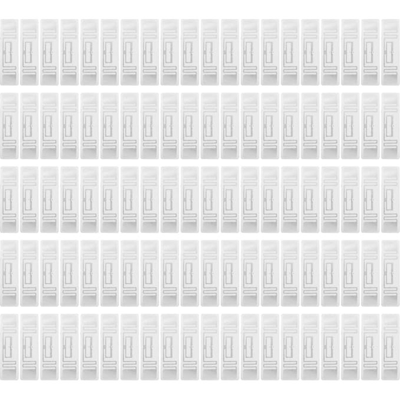 Heayzoki RFID kleebised, Pack of 100, 73 x 20 mm, RFID UHF Label, Tugev keskkonnasõbralik RFID silt, Võltsimiskindel, Kõrge jõudlus laohalduse jaoks