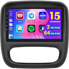 Hikity 2+64G Android Autoradio Opel Vivaro B/Renault Trafic/Fiat Talento/Nissan NV300 traadita Carplay Android auto, 9-tolline autoraadio ekraaniga navigatsiooniga Bluetooth EQ FM/RDS USB tagurduskaamera