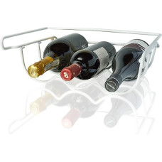 BearTop Wine Holder for e.g. Fridge White Painted Metal Rustproof Stable Up to 4 Bottles