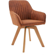 Riess Ambiente Livorno Swivel Design Chair Vintage Brown Beech Wood Legs Dining Room Chair Kitchen Chair Visitor Chair
