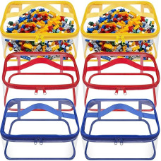 6 Pieces Toy Storage Bags, Clear PVC Toy Bags Storage for Kids, Toy Organization Bags, Zipper Toy Storage Bags for Building Blocks