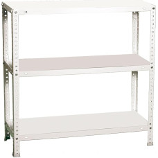 Simon Rack Heavy Duty Shelving Unit 900 x 800 x 500 mm, Maximum Load 100 kg, 3 Adjustable Shelves, Cellar Shelf, Storage Shelf, White Comfort